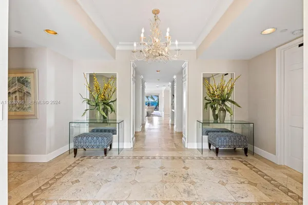a view of an entryway with furniture