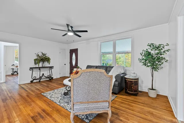 a living room with furniture