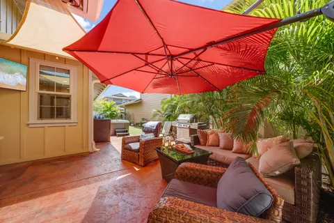 a view of an outdoor kitchen