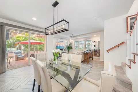 a view of a dining room and livingroom view