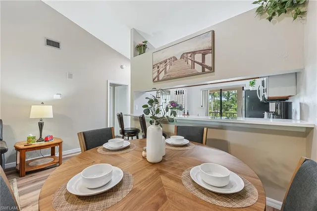 a table and chairs in a dining room