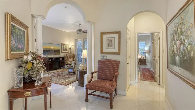 a front view of a house with a yard balcony
