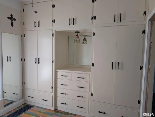a view of a closet area