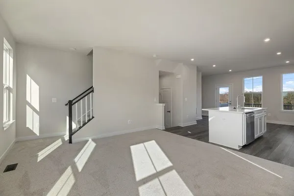 a view of an entryway with workspace