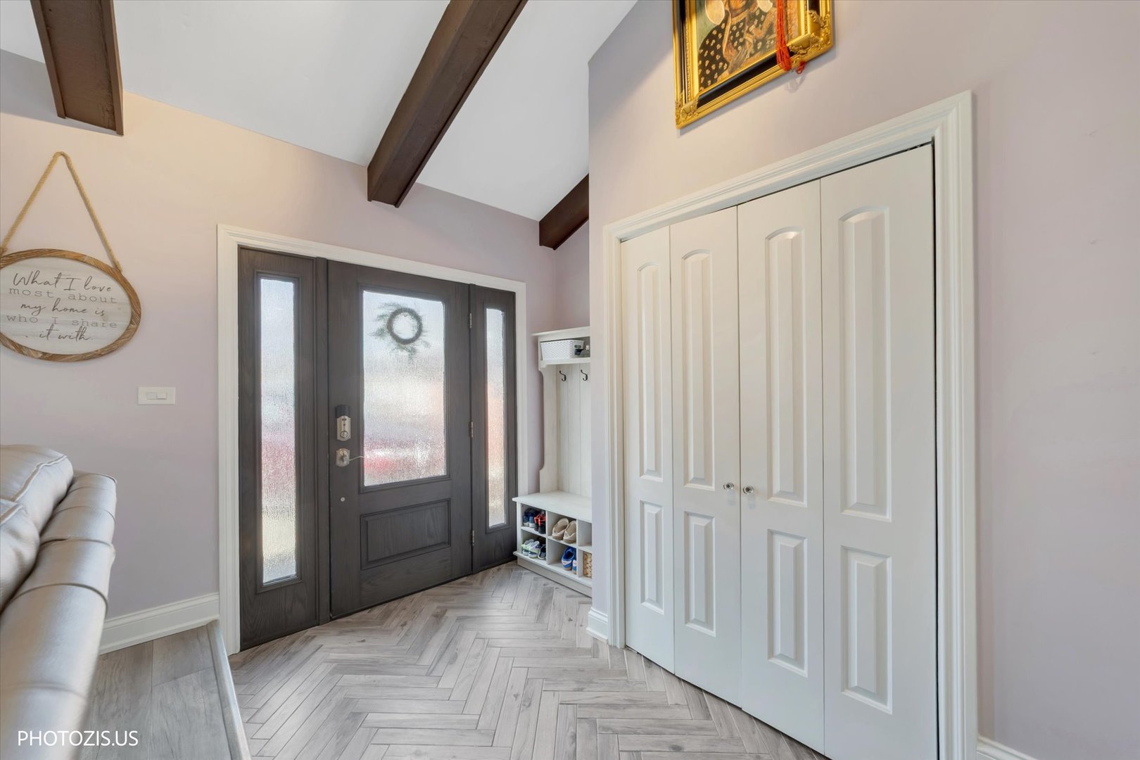 981 North Mill Road Addison, IL 60101 - Photo 3 of 41 a view of a hallway with wooden floor and a bathroom