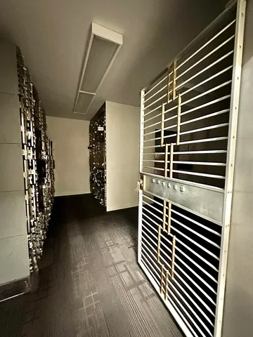 a view of a hallway with closet
