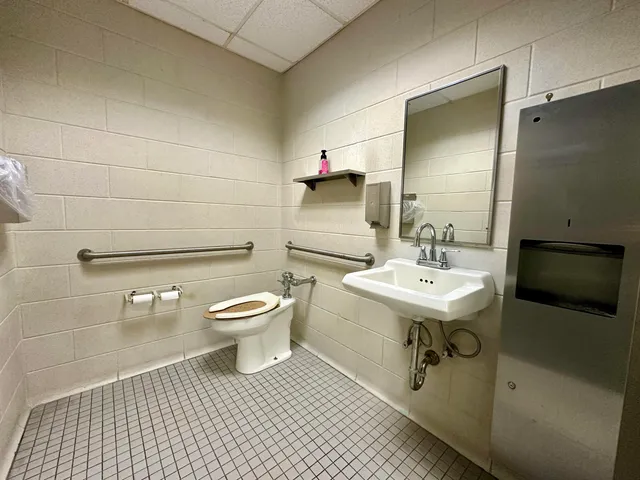 a bathroom with a sink and a shower