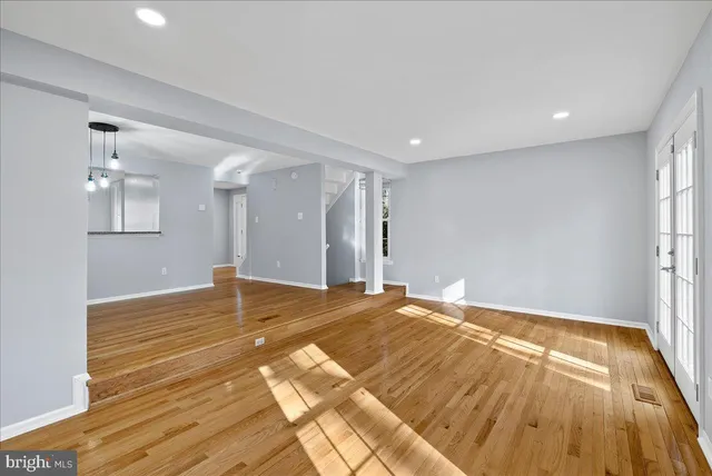 a view of a wooden balcony