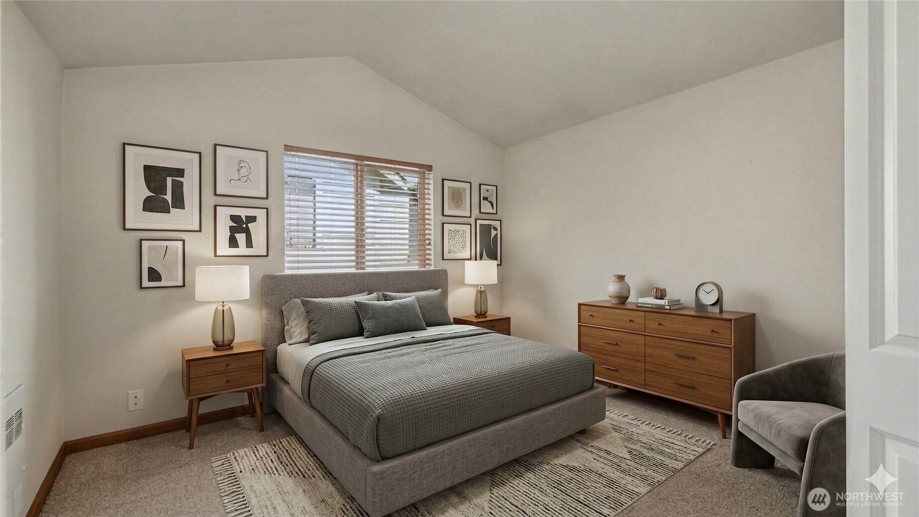 1120 North 92nd Street, Unit A Seattle, WA 98103 - Photo 17 of 22 a bedroom with a bed and a window