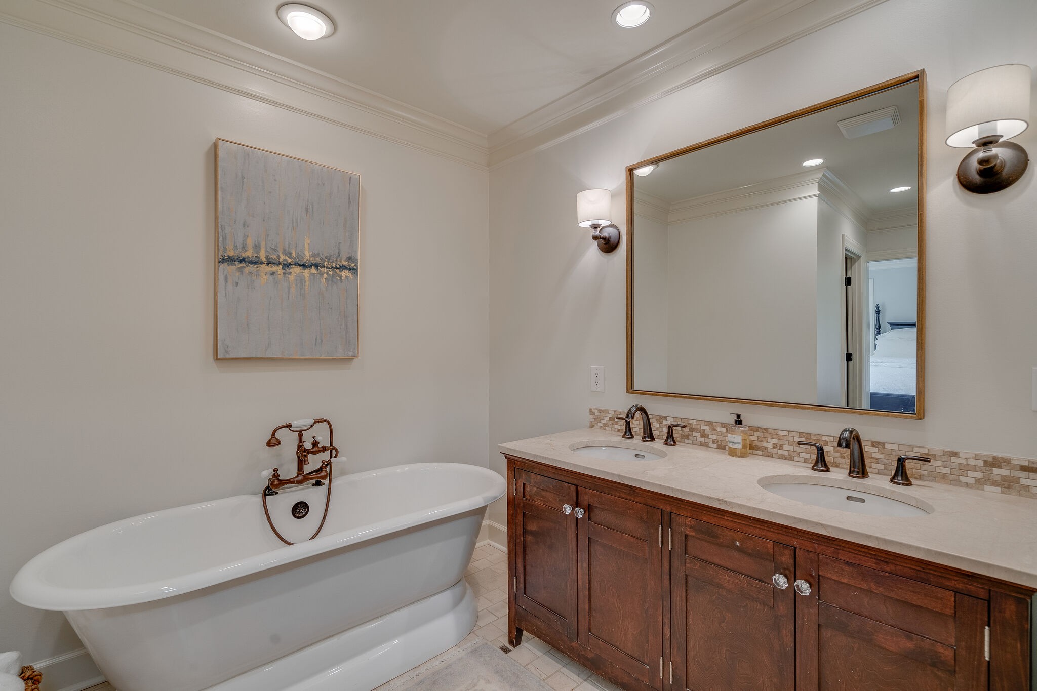 4321 Sneed Road Nashville, TN 37215 - Photo 20 of 37 a bathroom with a tub sink and mirror