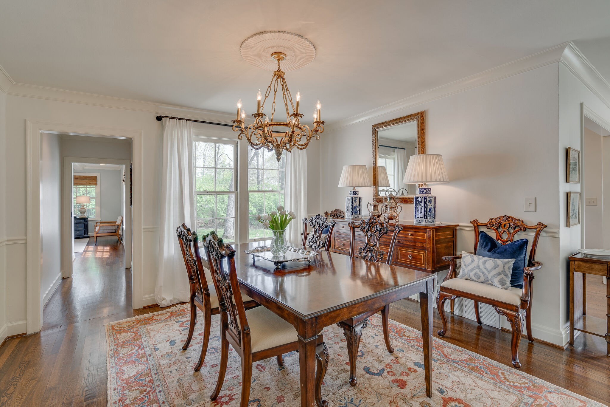 4321 Sneed Road Nashville, TN 37215 - Photo 7 of 37 a view of a dining room with furniture window and wooden floor