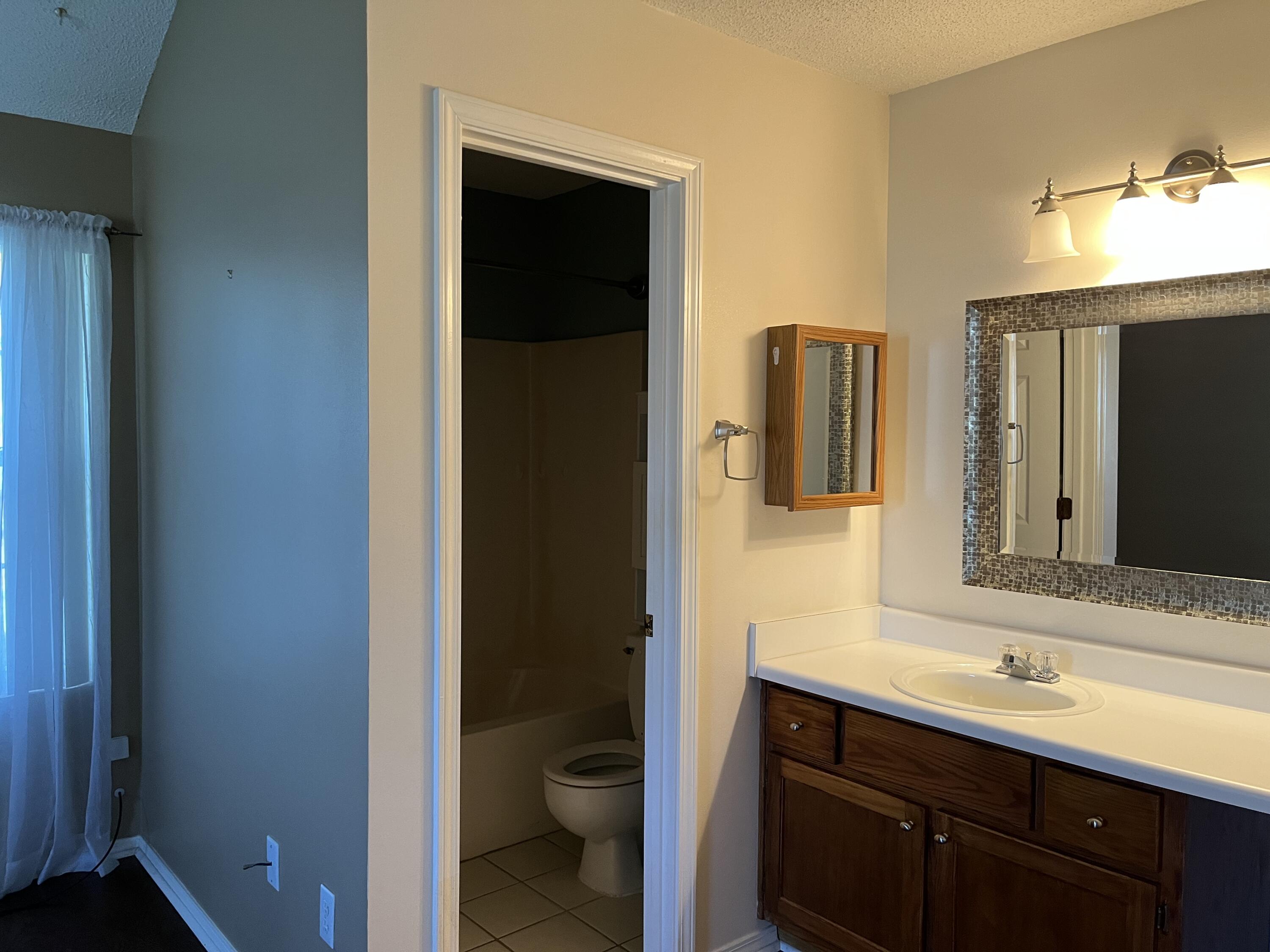 2260 Estate Circle Navarre, FL 32566 - Photo 14 of 14 a bathroom with a toilet a sink a vanity and mirror