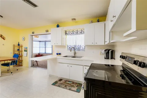 a kitchen with a sink appliances and cabinets