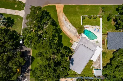 an aerial view of a residential houses