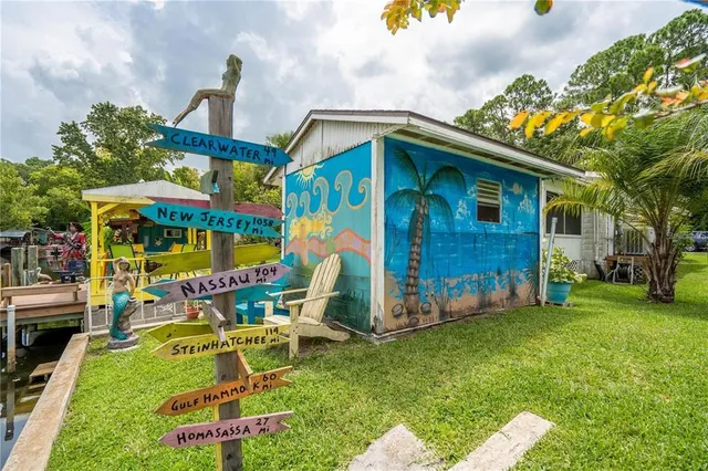an outdoor space with garden