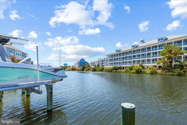 a view of a lake with a terrace