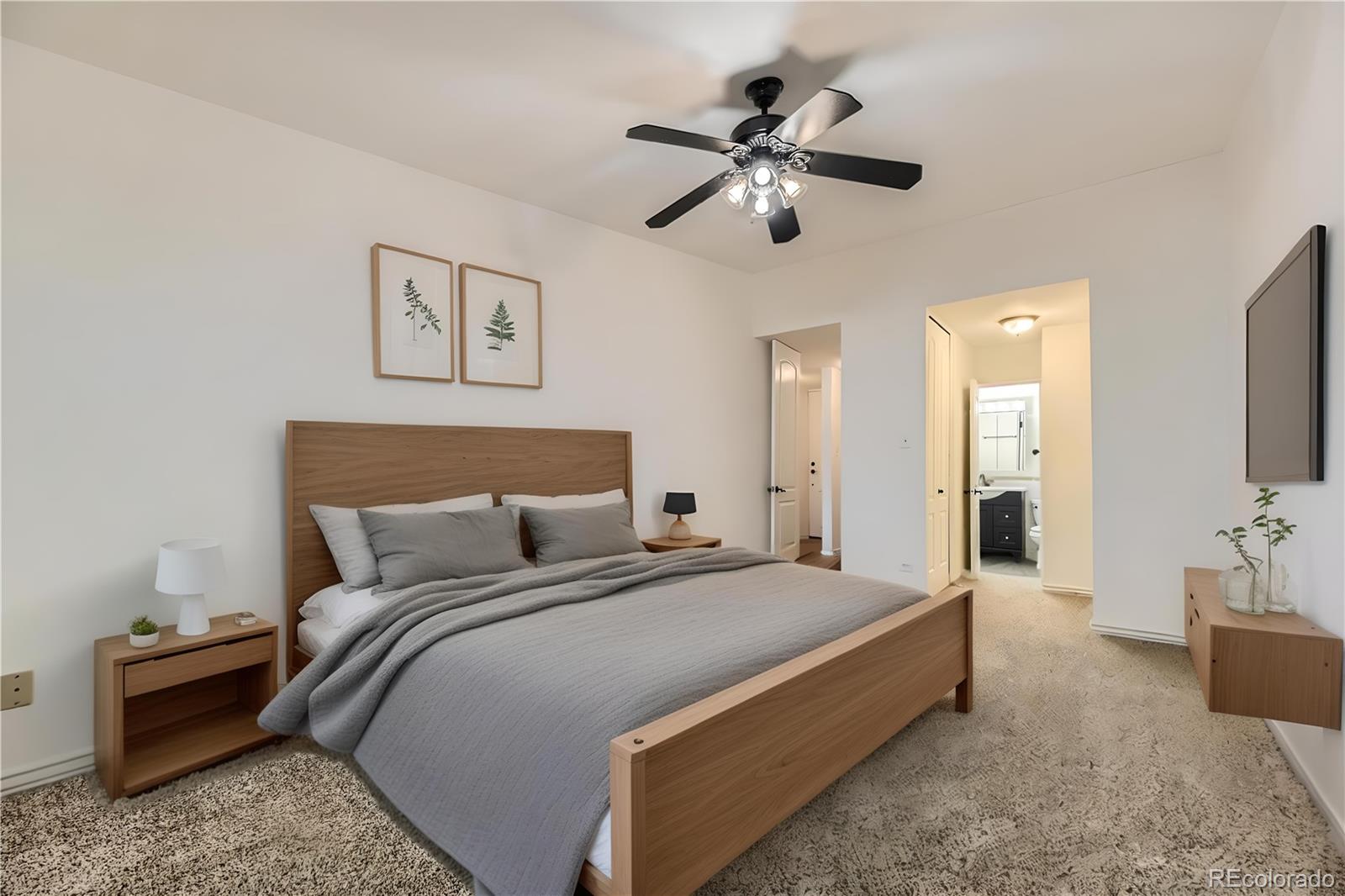 735 South Clinton Street, Unit 5B Denver, CO 80247 - Photo 9 of 15 a bedroom with bed and furniture