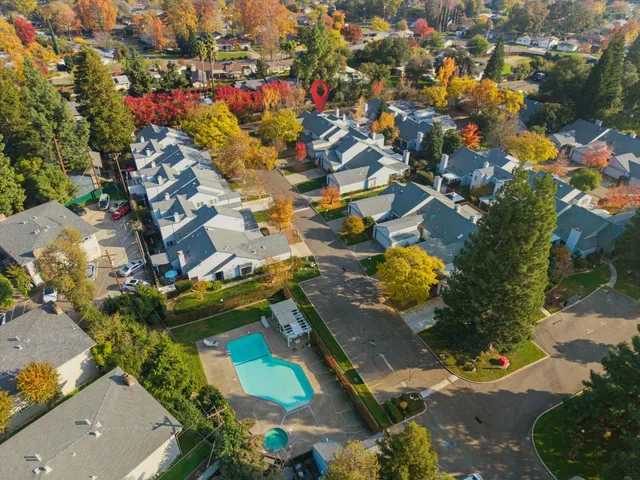 an aerial view of multiple house