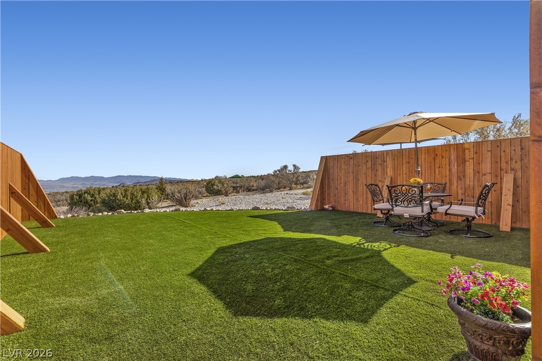 4 Camp Bonanza Road Cold Creek, NV 89124 - Photo 2 of 72 Outdoor spaces include cedar privacy fencing, synthetic turf, manicured landscape & sitting areas for tranquil reflection, conversation or watching wild horses, deer or elk stroll by.