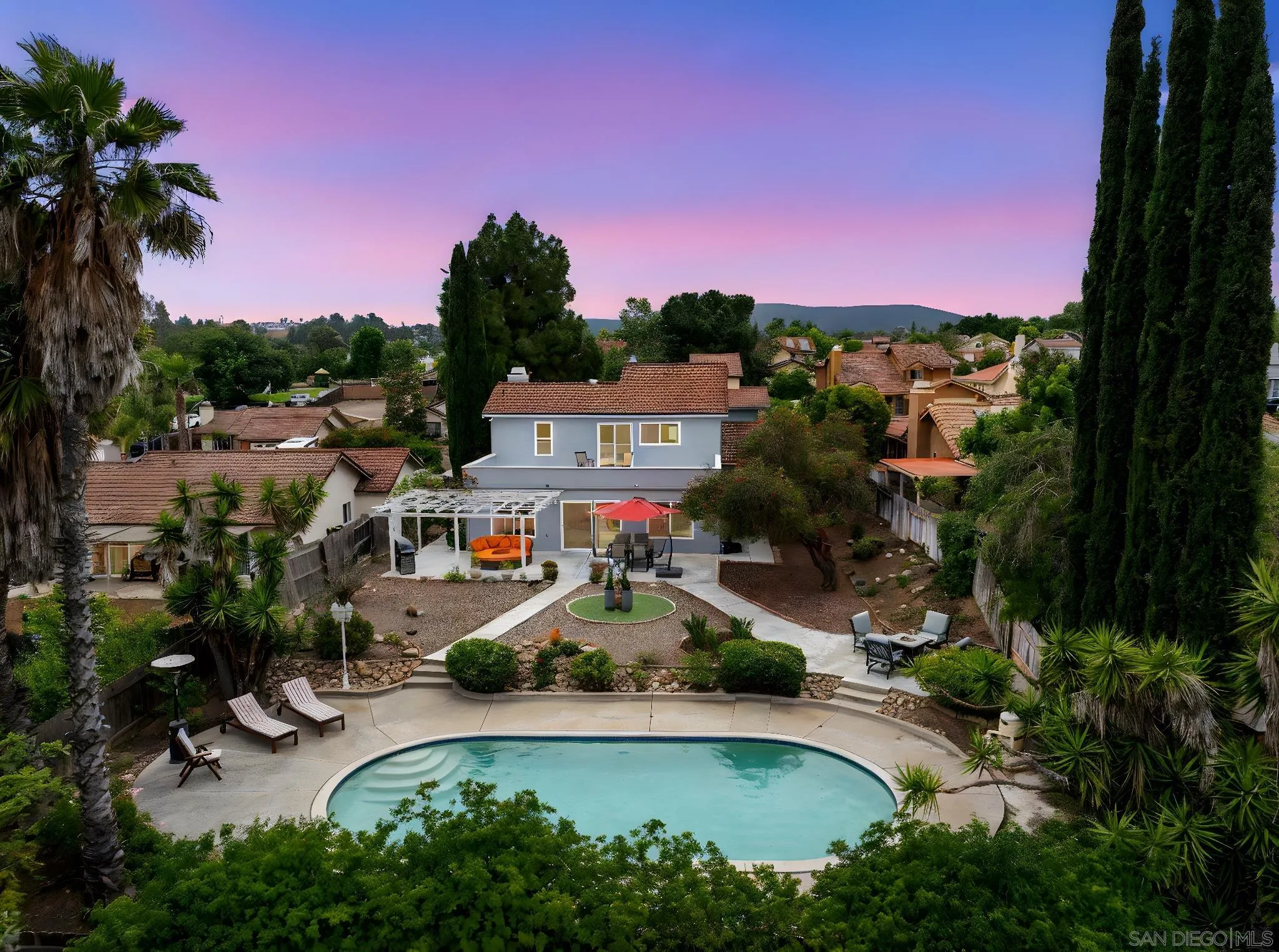 14813 Morningside Drive Poway, CA 92064 - Photo 37 of 37 a view of swimming pool with outdoor space and trees in the background