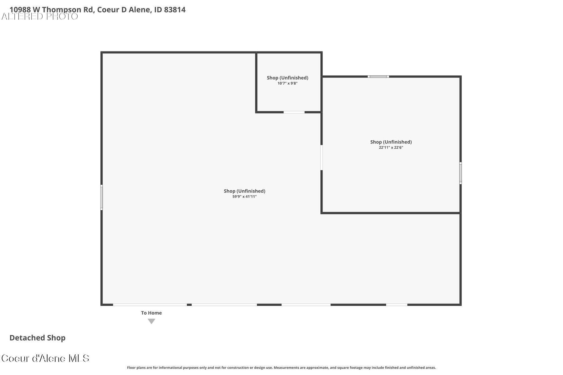 10988 West Thompson Road Coeur D'Alene, ID 83814 - Photo 71 of 71 Detached Shop Floor Plan