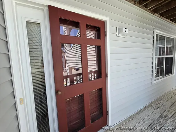a view of a door and a door