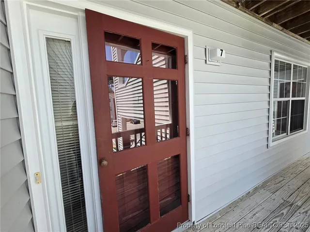 a view of a door and a door