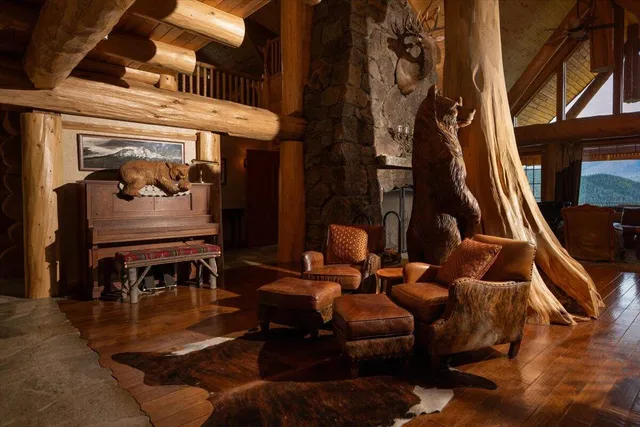 a living room with furniture