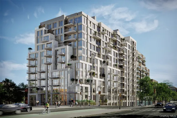 a view of a building with a street