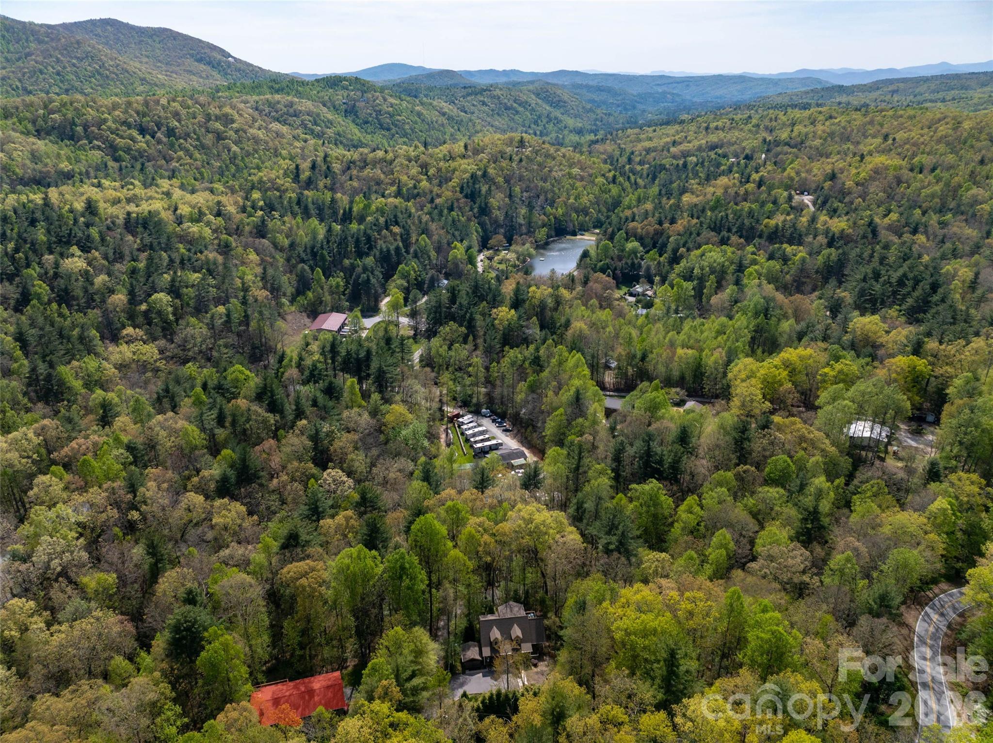 145 Jeter Mountain Road Hendersonville, NC 28739 - Photo 5 of 13 an aerial view of a houses with a lush green hillside