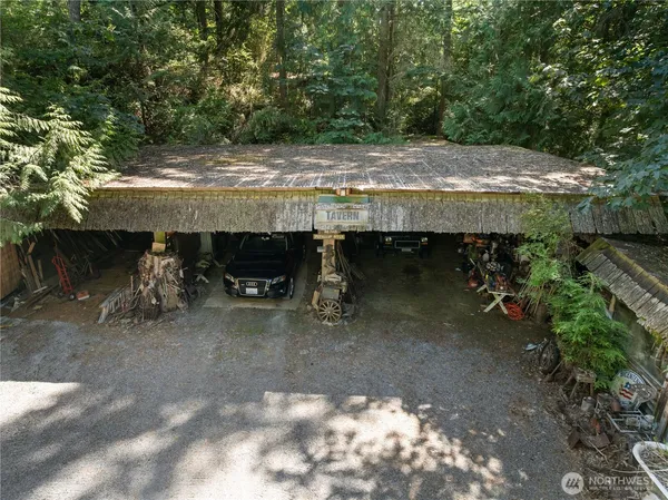 a view of a chairs and tables in patio