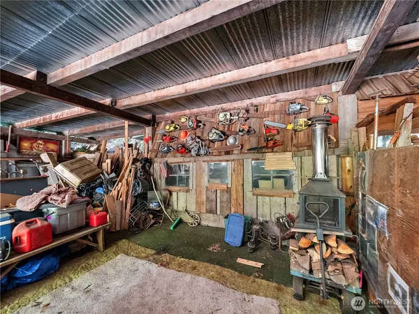 a view of balcony with plants and trees
