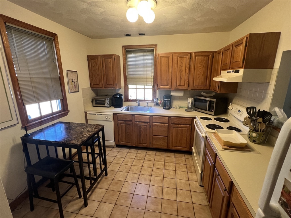 1050 Chestnut Street, Unit 1050 Newton, MA 02464 - Photo 5 of 15 a kitchen with a sink a stove a refrigerator and cabinetry
