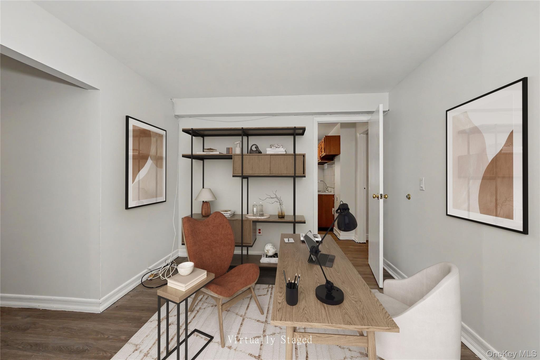 568 Manville Road, Unit UPPER R Pleasantville, NY 10570 - Photo 27 of 32 Virtually staged Room with light neutral wall paint and wood-finish flooring.
