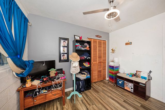 a view of a closet with storage