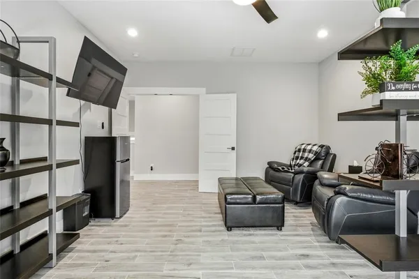 a living room with furniture