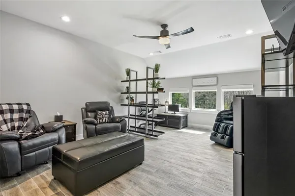 a living room with furniture
