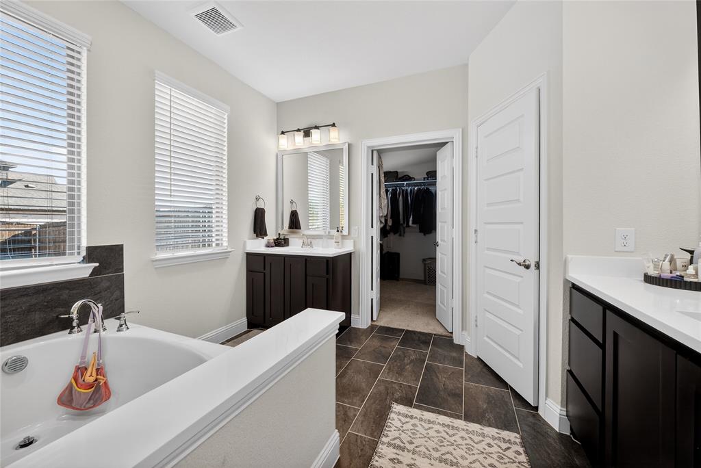 596 Randys Way Pilot Point, TX 76258 - Photo 22 of 40 a bathroom with a sink a tub and a window