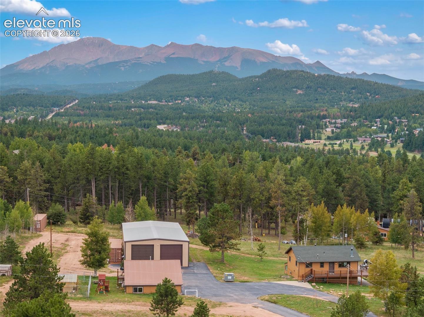 100 Mills Ranch Road Woodland Park, CO 80863 - Photo 8 of 49 Ariel and Pikes Peak