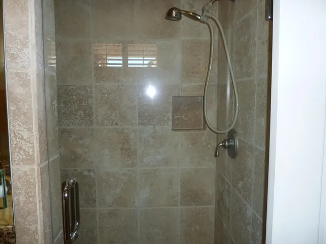 a bathroom with a shower