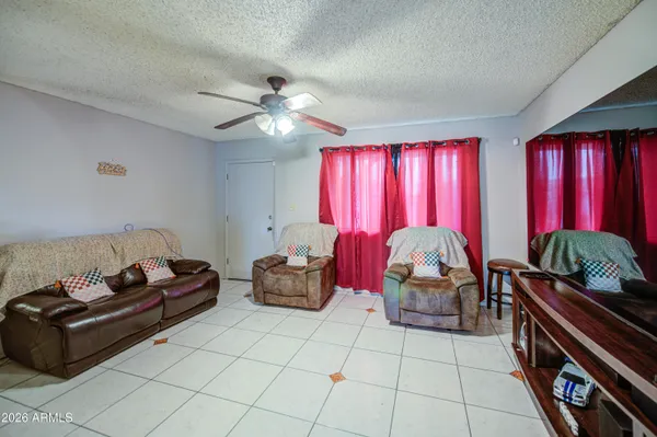 a living room with furniture