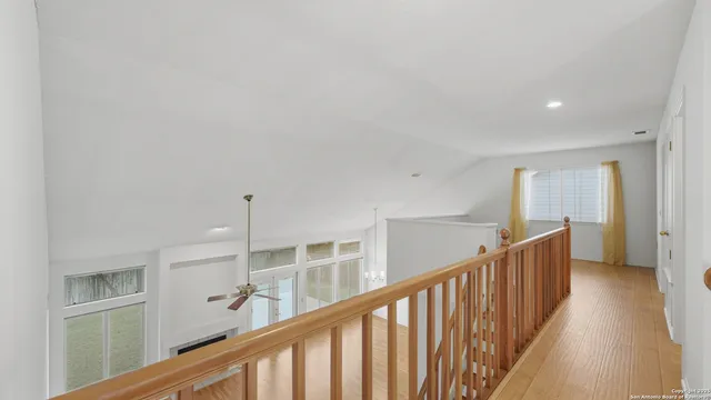 a view of hallway with stairs