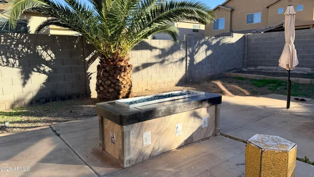 a view of backyard with a tree