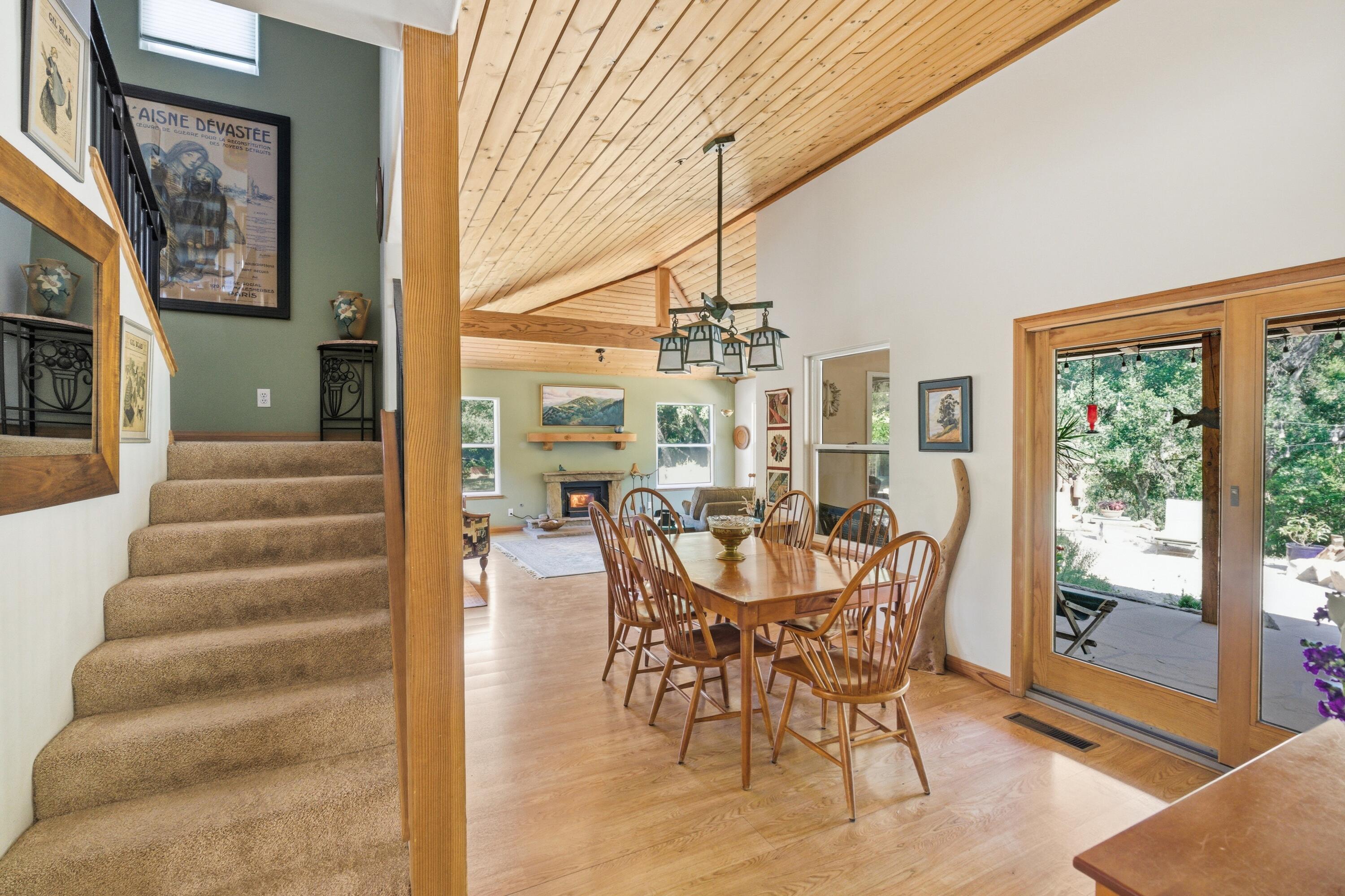 1743 San Marcos Pass Road Santa Barbara, CA 93105 - Photo 19 of 56 Stairs with Dining - Living Room