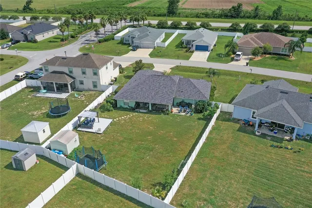 an aerial view of a house