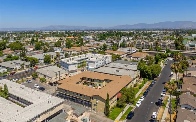 an aerial view of a city