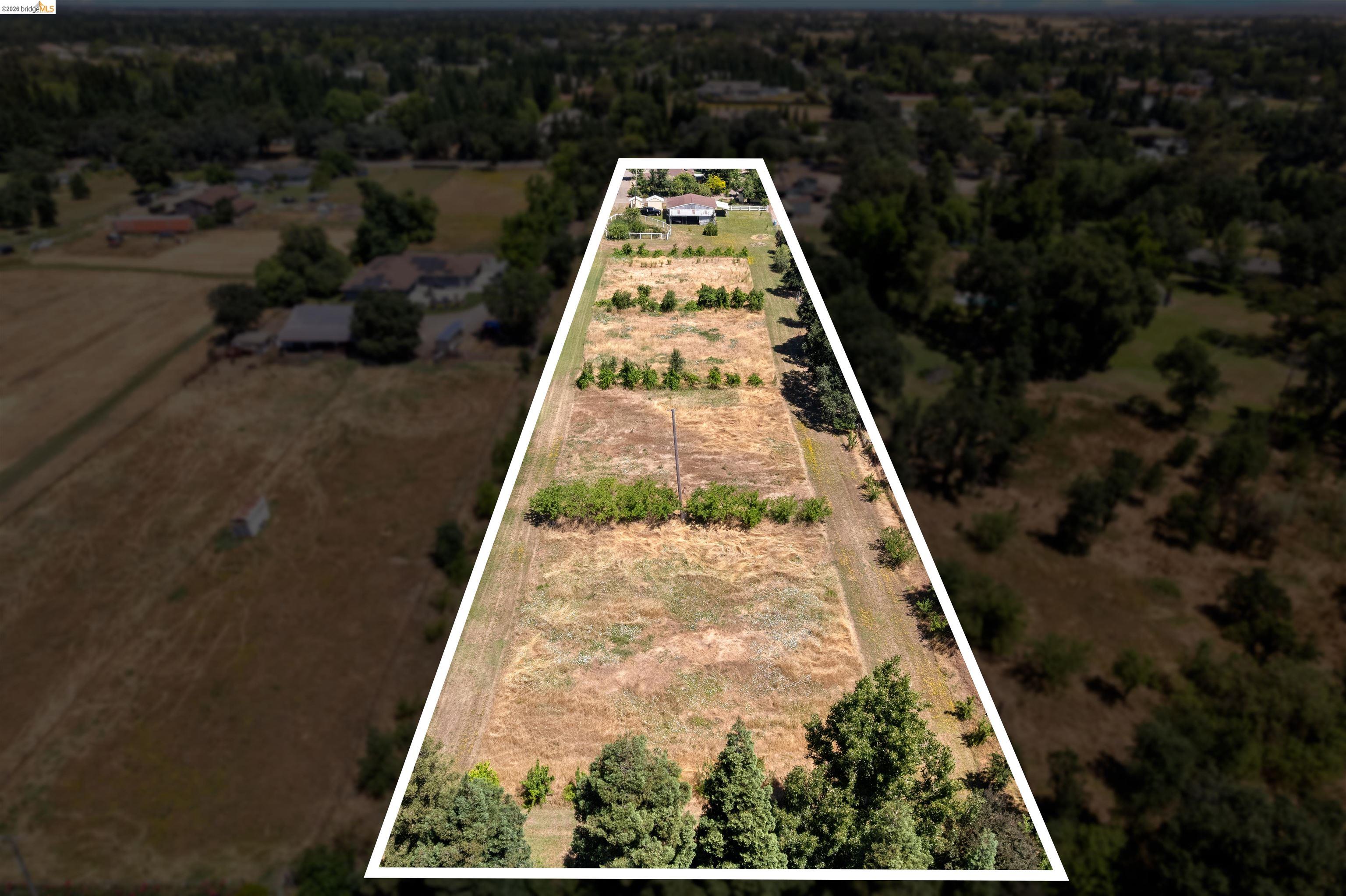 10474 Sheldon Road Elk Grove, CA 95624 - Photo 4 of 83 Expansive land parcel featuring a main residence, mature trees, and agricultural-ready fields