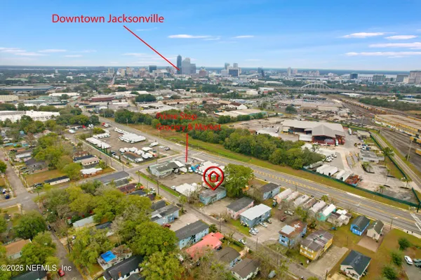 a view of city and mountain