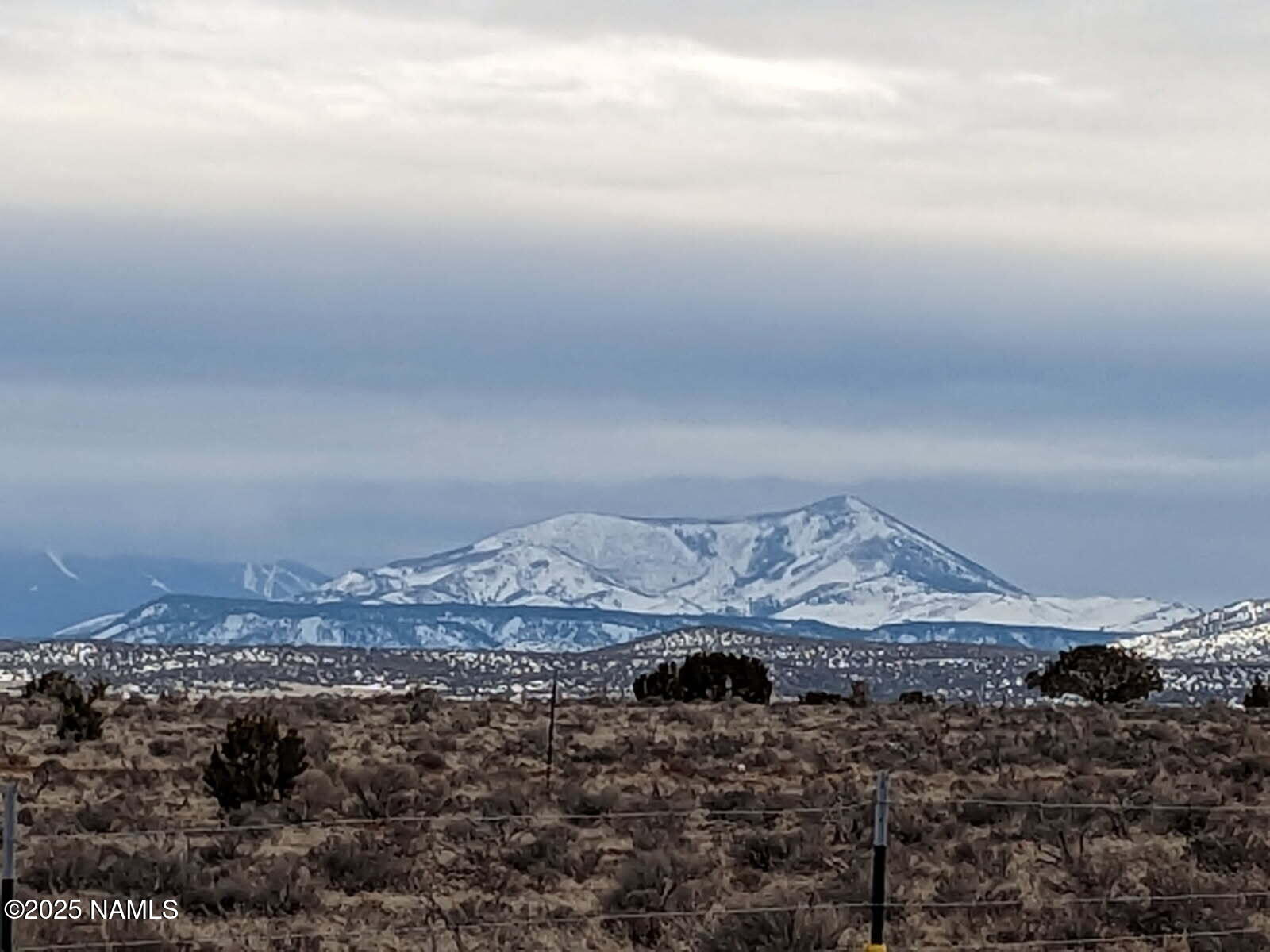a view of a snow on the field