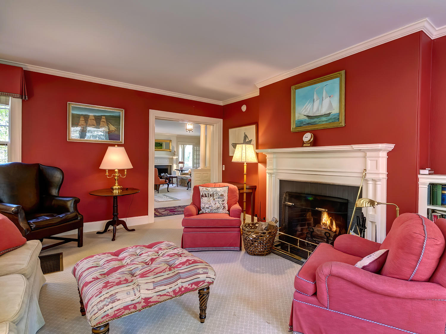 61 Harborside Road Northeast Harbor, ME 04662 - Photo 13 of 35 13-8-53- Den with FP (53)